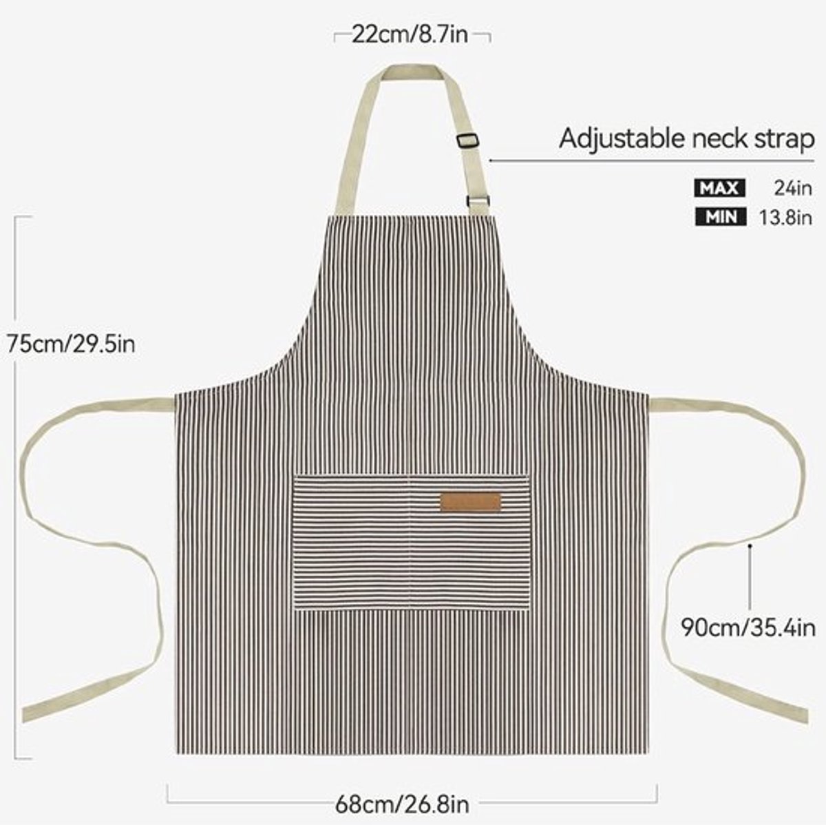 Keukenschort - 2 Stuks - Professioneel Kookschort - Horeca Sloof - Pottenbakken Schort - BBQ Schort - Verfschort - Timmermansschort - voor Dames en Heren - 2 Praktische Grote Zakken - Apron - voor BBQ, Koken en Ambachtelijk Werk - Zwart en Grijs — cadeau in Kookcadeaus - foto 3