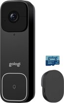 Gologi Video Deurbel - Slimme Deurbel met Camera en WiFi - HD Video Kwaliteit - Draadloos op Accu - Inclusief Muurbeugel en Chime - Night Vision - Waterdicht - Met 32 GB SD kaart - Zwart