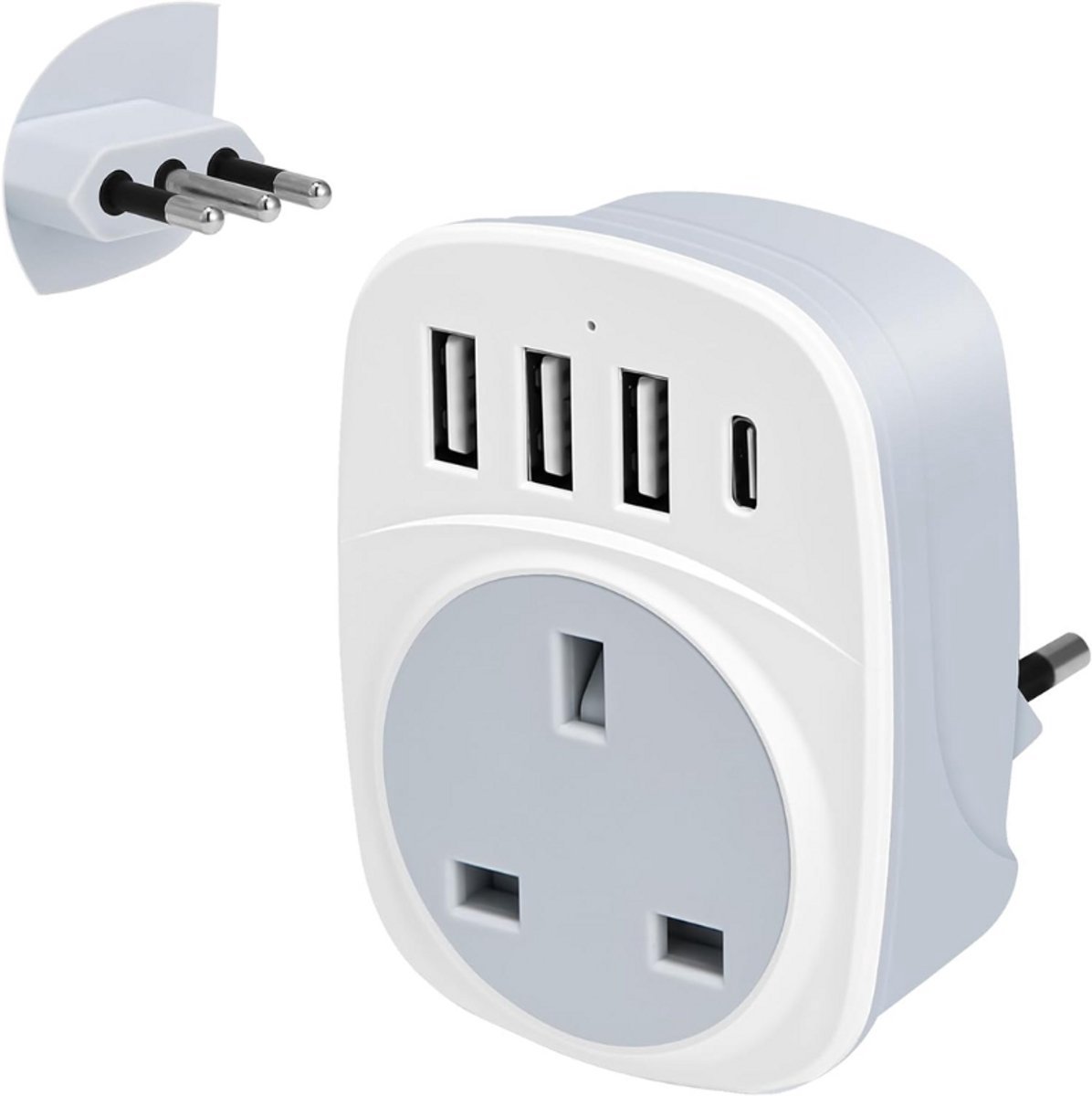 Thuys – UK Naar Italië Plug Adapter – Met USB – Poorten