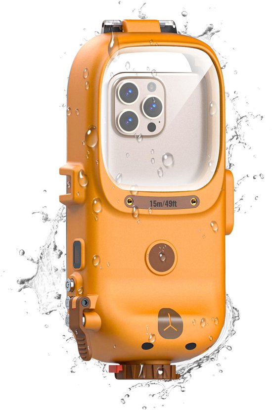 Avizar Waterdichte Hoes voor Smartphone Tot 7 IPX8 Duiken 15m, Oranje