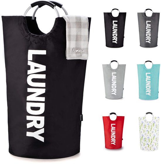 Sollbry Panier à Linge Fin De 45 L Avec Couvercle, Panier De Rangement