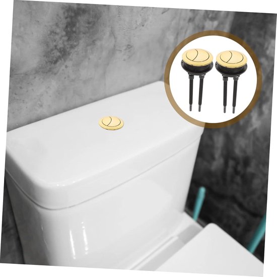 Lot De 2 Boutons Poussoir Chasse D'Eau 38mm Chromé - Tiges Réglables 105mm