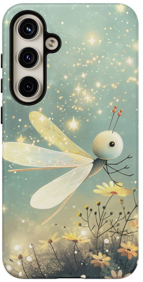 Schattige Libelle met Sterren – Telefoonhoesje Geschikt voor Galaxy S24 Plus