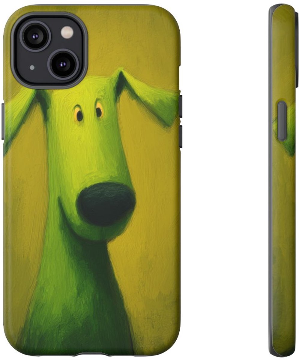 Groene Hond Matte Bescherming – Telefoonhoesje Geschikt voor iPhone 14 Plus