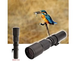 TFoto 500mm F/8.0 super telelens zoomlens MF voor Canon EOS EF body’s zwart