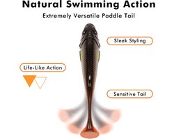 Voorgmonteerde visjig voor zoet en zout water, innovatief, ultra-duurzaam TPE-basaas, realistische garnalen-kreeften swimbait, onkruidvrij aas voor crappie, forel, snoekbaars, voorlopig opgeslagen
