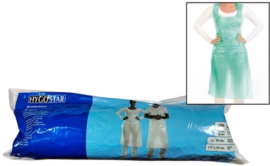 Tabliers jetables en plastique verts Hygostar – Paquet de 200 – Tabliers jetables en rouleau