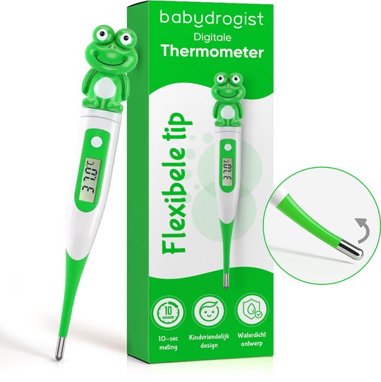 Babydrogist digitale Baby Thermometer met flexibele tip - Rectaal, oksel & oraal - Kikker