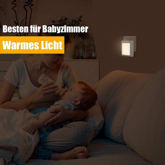 2-Pack Plug-in/Stop nachtlampjes - nachtlamp - tafellamp - Plug-in LED lampjes - Warm licht met instelbare helderheid - Stopcontact montage van Merkloos — afbeelding 2