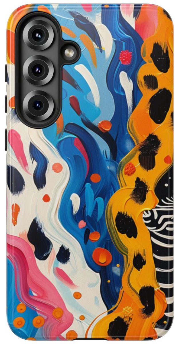 Abstract Kleurrijk Zebra Patroon – Telefoonhoesje Geschikt voor Samsung Galaxy S25 Plus
