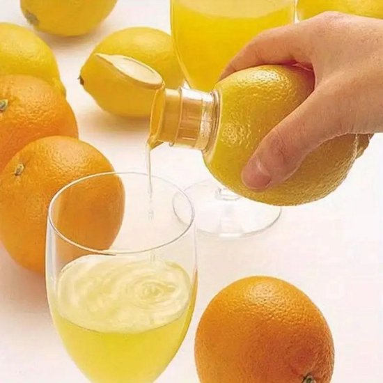 K&R Ventures® Handmatige Citroenpers - Compacte Citruspers met Schroefdop & Deksel - Voor Cocktails, Drankjes & Keuken - Geel Sapcentrifuge van Merkloos — afbeelding 4