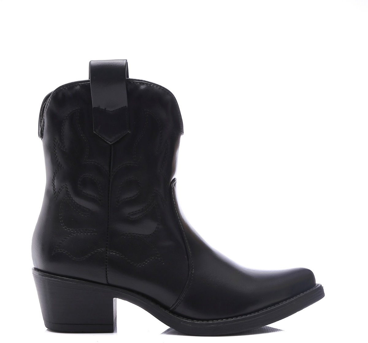 Smile Favorites® Dames Cowboylaarzen Kort - Zwart - Imitatieleer - Maat 36