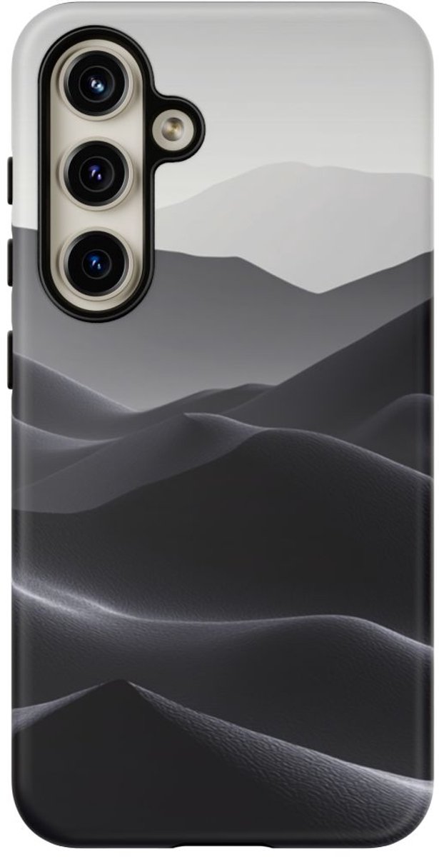 Monochroom Berglandschap – Telefoonhoesje Geschikt voor Galaxy S24