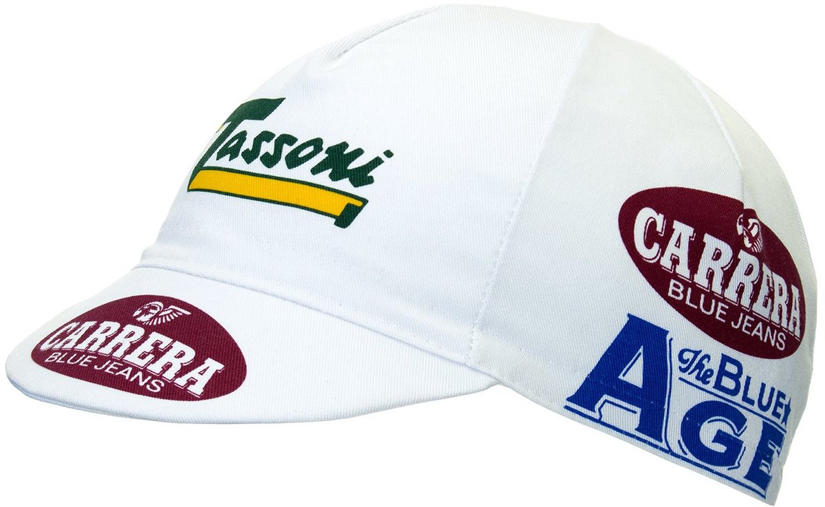 Retro Koerspet Carrera Tassoni / Fietspetje Wit