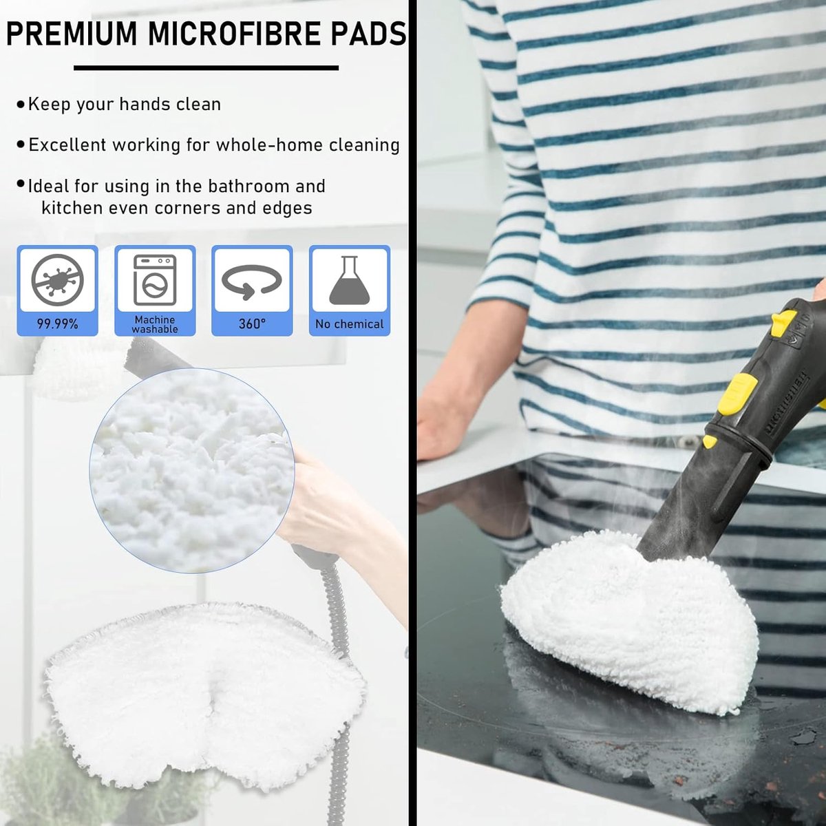 Stoomreiniger-accessoires set - 12 stuks - microvezel en nylon - veelzijdig — cadeau in Cadeau-ideeën - foto 7