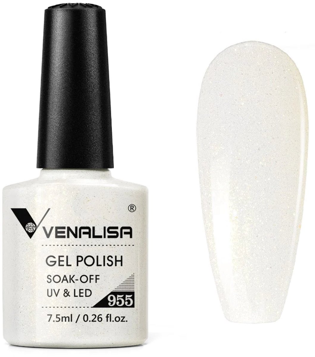 Venalisa UV Gellak Parelmoer Wit - 7.5 ml - Gellak Parelmoer - Gellac Parelmoer - Gellak Wit - Parelmoer Gellak - Gellak Kleuren - Venalisa Gellak - Gellak Nagellak