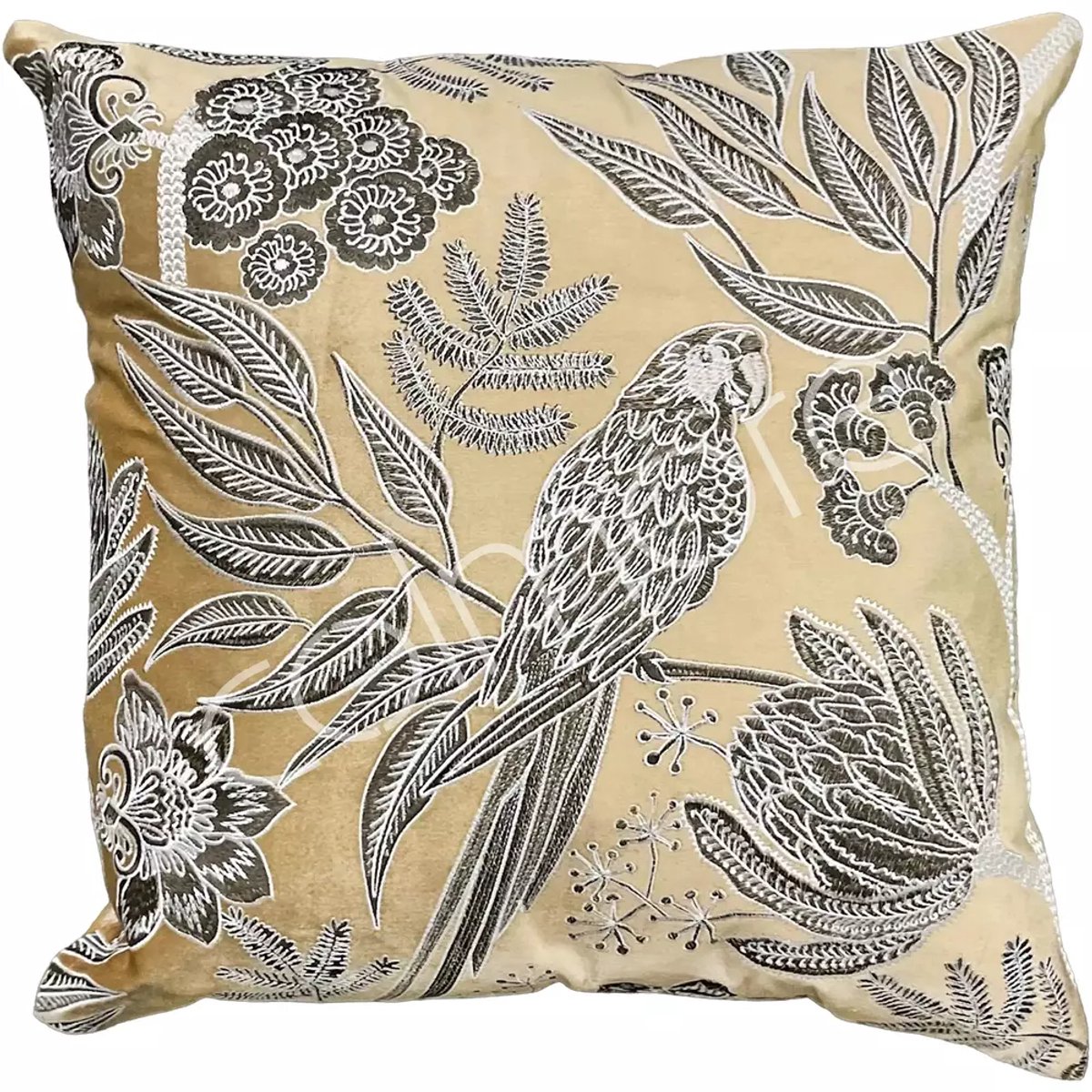 Colmore by Diga Kussen-Bird natural velvet-50x50cm