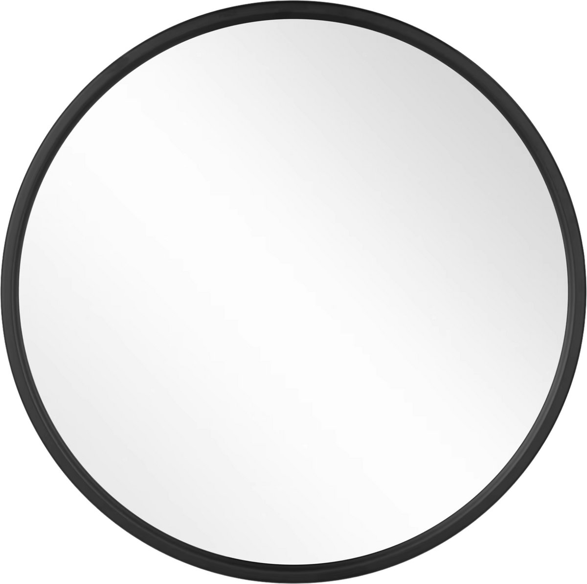 Happiq Moderne Ronde Spiegel - Voor Badkamer, Slaapkamer, Woonkamer en Hal - Luxe Wandspiegel met Gouden Metalen Frame en Ophangbevestiging - 40x40cm Zwart
