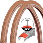 2x Fietsbanden Bruin Retro Stijl 28" 40-622 Lekvrij
