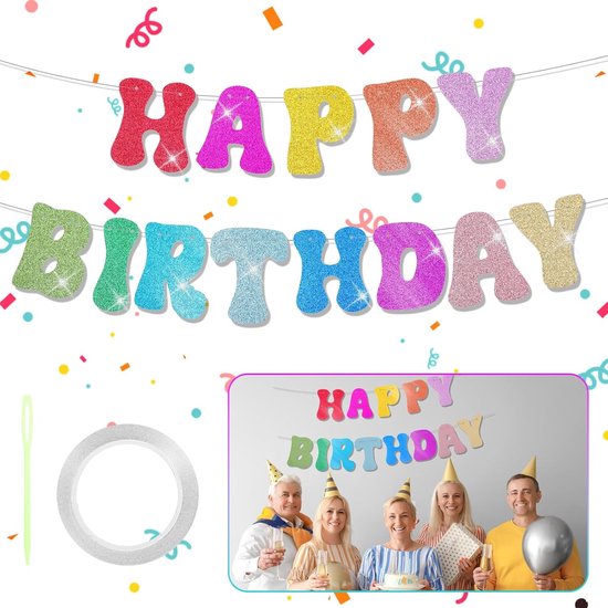 slinger HAPPY BIRTHDAY - Roségouden Verjaardagsbanner - 11 x 200 cm slinger HAPPY BIRTHDAY - Roségouden Verjaardagsbanner - 11 x 200 cm