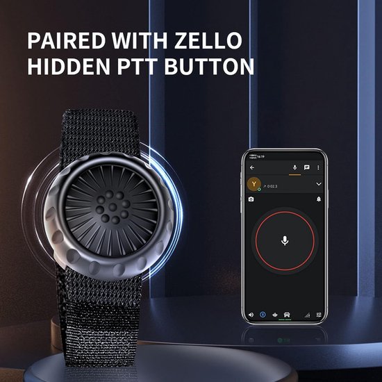 Draadloze PTT-knop - Mini Bluetooth 5.0 PTT-knopschakelaar - IP67 Waterdichte Draadloze PTT-knopschakelaar voor Zello - Geschikt voor IOS en Android van Merkloos	 — afbeelding 5