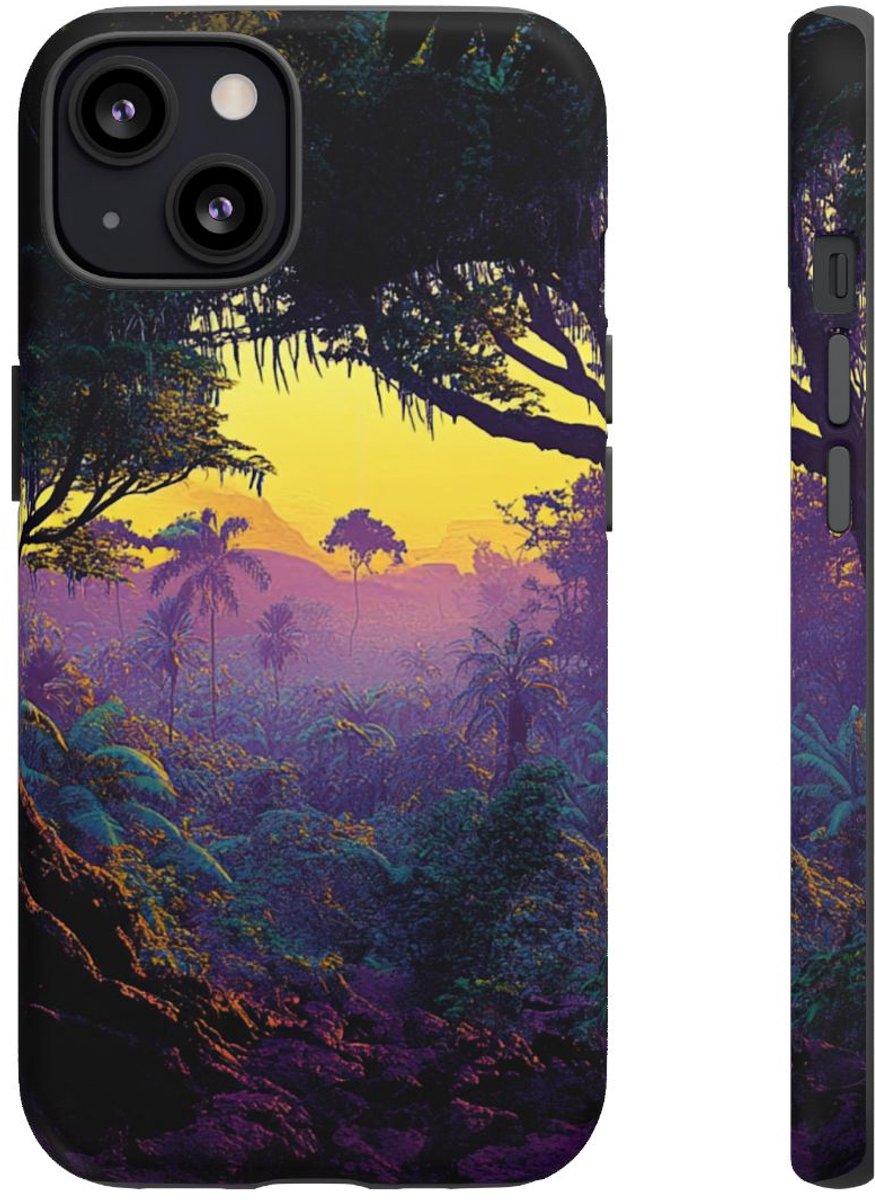 Sprookjesachtige Jungle Zonsondergang – Telefoonhoesje Geschikt voor iPhone 13