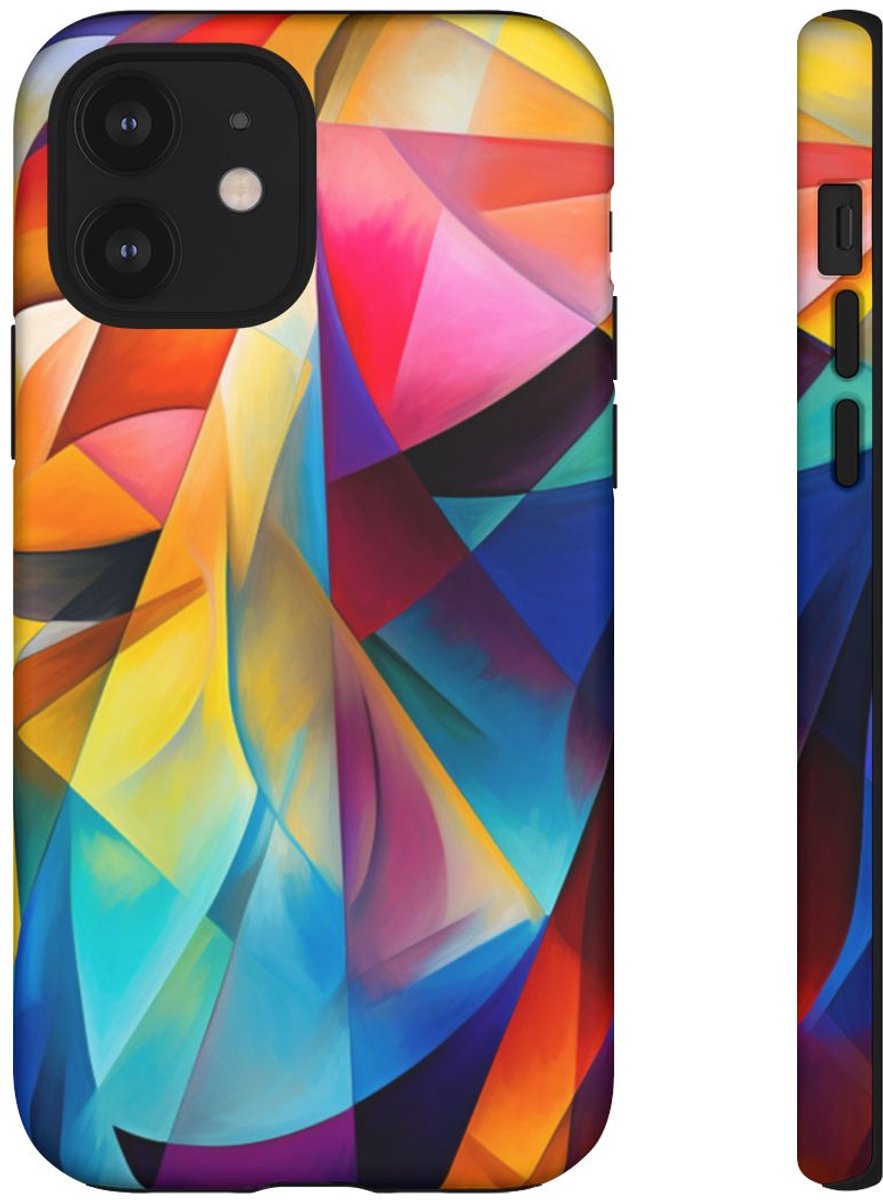 Abstracte Kleurrijke Geometrische Print – Telefoonhoesje Geschikt voor iPhone 12