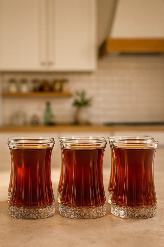 Diamonds Favor – Verres à thé turcs /Çay Bardak – Set de 6 – 155 ml