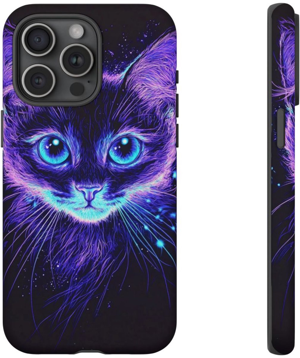Oplichtend Kattengezicht – Telefoonhoesje Geschikt voor iPhone 15 Pro Max