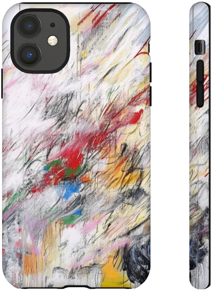 Abstracte Kleurrijke Penseelstreken – Telefoonhoesje Geschikt voor iPhone 11