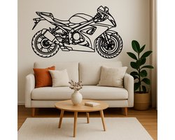 BR2Laser Suzuki GSX-R750 – Wanddecoratie – Lasergesneden Hout – Motorkunst– 55 cm Breed