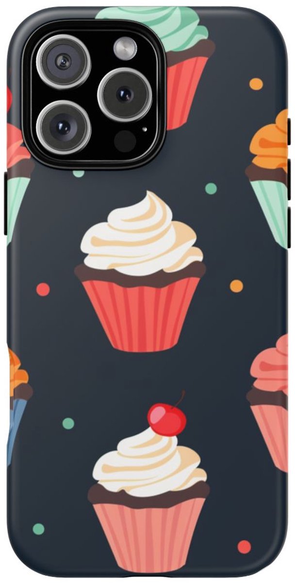 Vrolijk Cupcakepatroon – Telefoonhoesje Geschikt voor iPhone 16 Pro Max