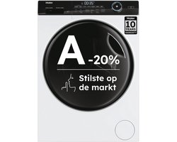 Haier HW80-B14959U1DF - De stilste wasmachine op de markt - 8kg - A-20% - Stoombehandeling & Refresh - Antibacteriële Behandeling (ABT) - 16 programma’s- 10 jaar garantie op onderdelen