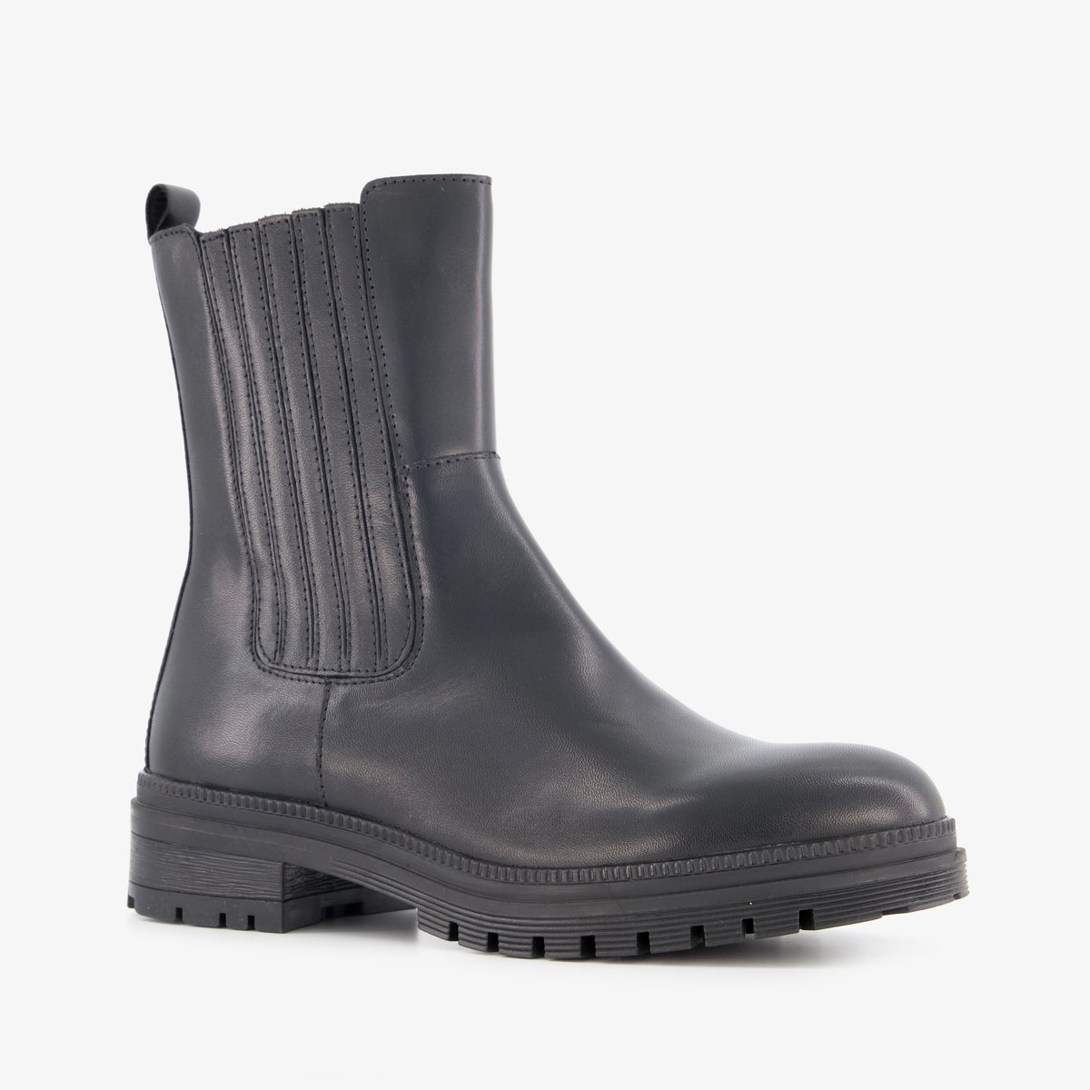 Haper leren dames Chelsea boots zwart - Maat 42