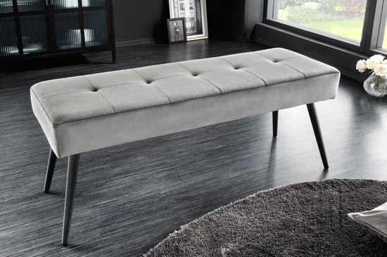 Canapé Design BOUTIQUE 100cm velours gris foncé pieds métal noir - 43319
