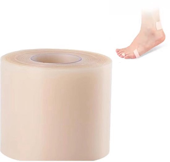 Hydrocolloïde Rol - 5 cm x 5 m - Hielbeschermer & Guard - Hydrocolloïde Bandage - Zelfklevende Hydrocolloïde Tape - Voetblaren Bandages - Hiel beschermers - Verlichting van wrijvingspijn - Kan Worden Gesneden - Voor blaren en kleine wonden