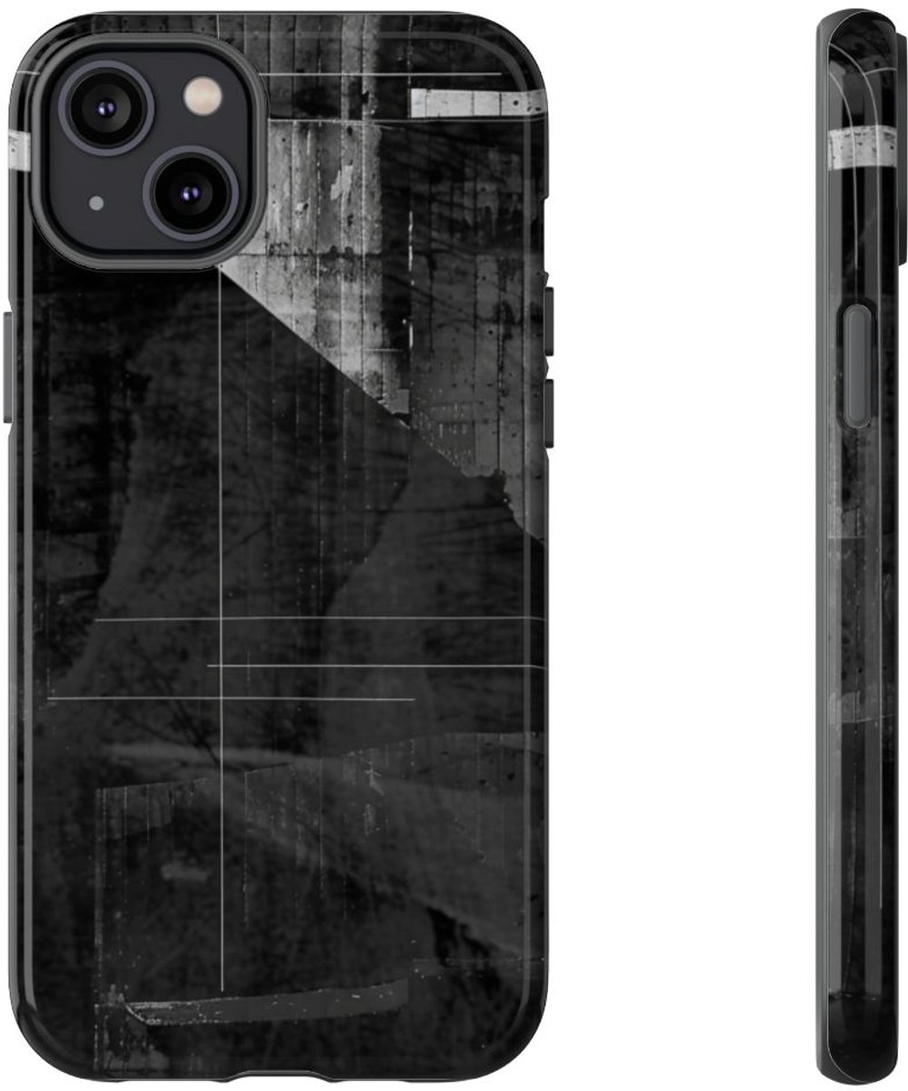 Zwart-Wit Abstracte Geometrische Textuur – Telefoonhoesje Geschikt voor iPhone 14 Plus