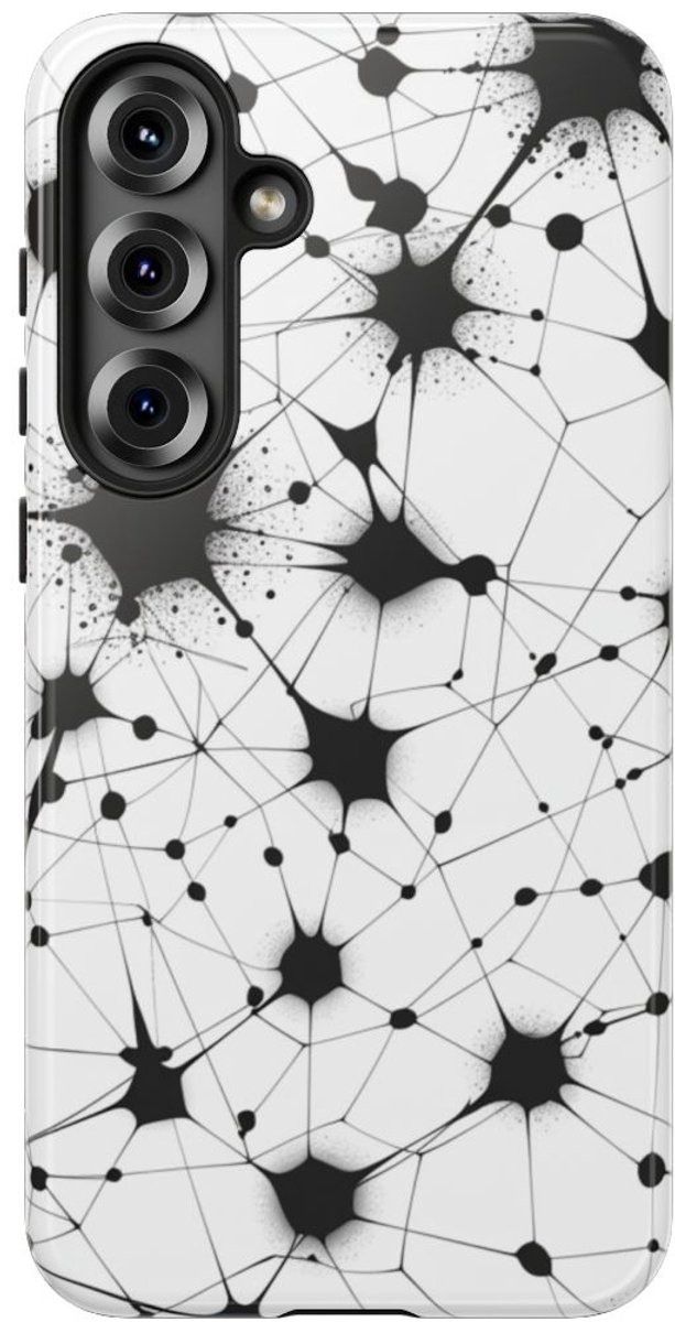 Zwart-Wit Abstract Netwerkpatroon – Telefoonhoesje Geschikt voor Samsung Galaxy S25 Plus