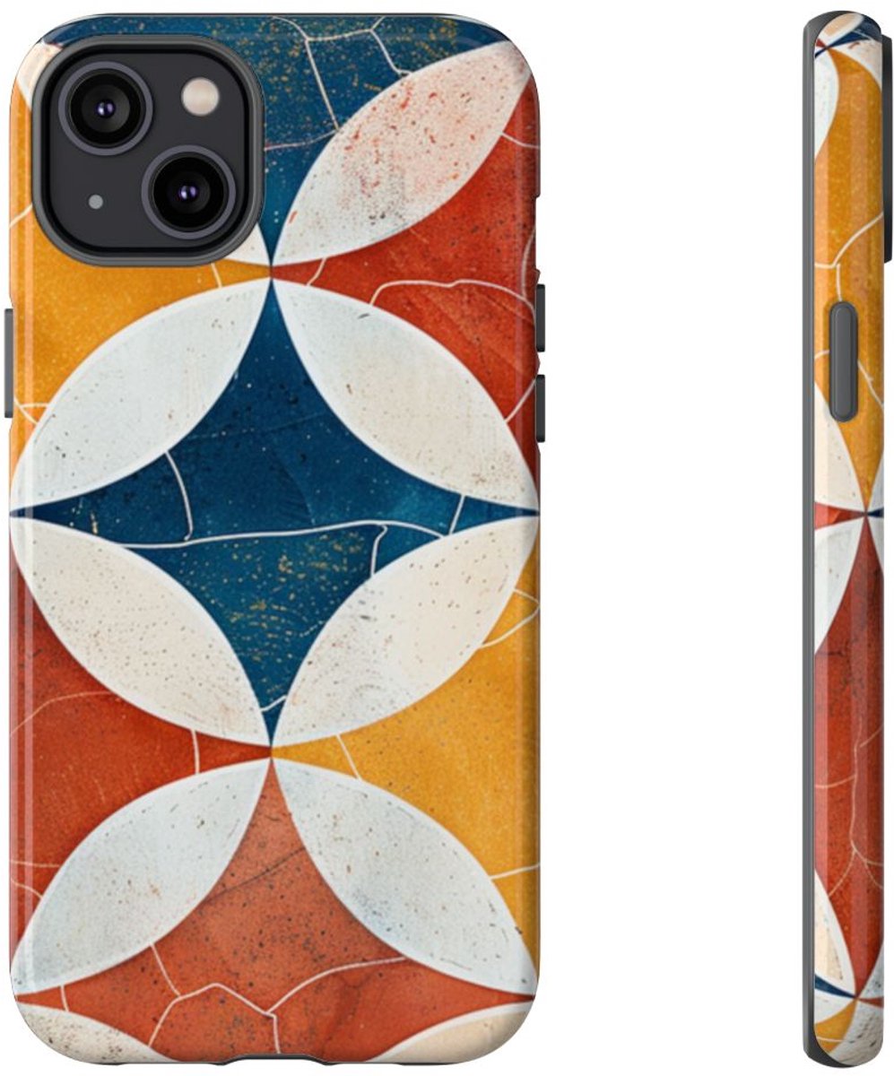 Geometrisch Retro Patroon – Telefoonhoesje Geschikt voor iPhone 14 Plus