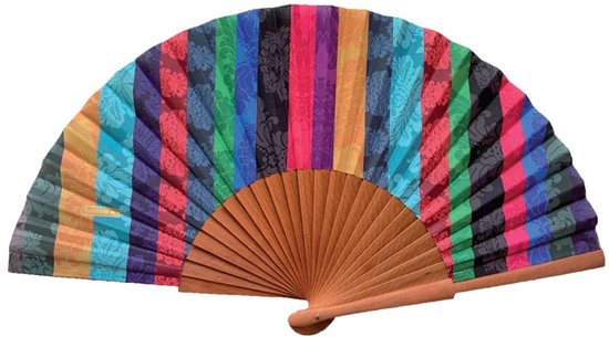 Tusitala Barcelona Spaanse waaiers patchwork - hout en katoen