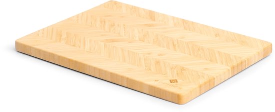 Planche à découper SOPHIOR en bois de Bamboe - Motif à chevrons - Planche à découper en bois pour la Cuisine - Bois de Bamboe 100 % durable certifié FSC - Accessoires BBQ - Planche à découper en bois - Planches à découper - 35 cm x 25 cm x 1,8 cm