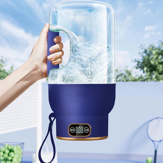 Sapcentrifuge - Draagbare blender - Universele sapcentrifuge - draagbare sapcentrifuge met deksel -Fitness sapvat - digitaal display -oplaadbaar via USB - draagbare sapcentrifuge met deksel - Enkel kopje met dubbel deksel - direct - blauw — afbeelding 4