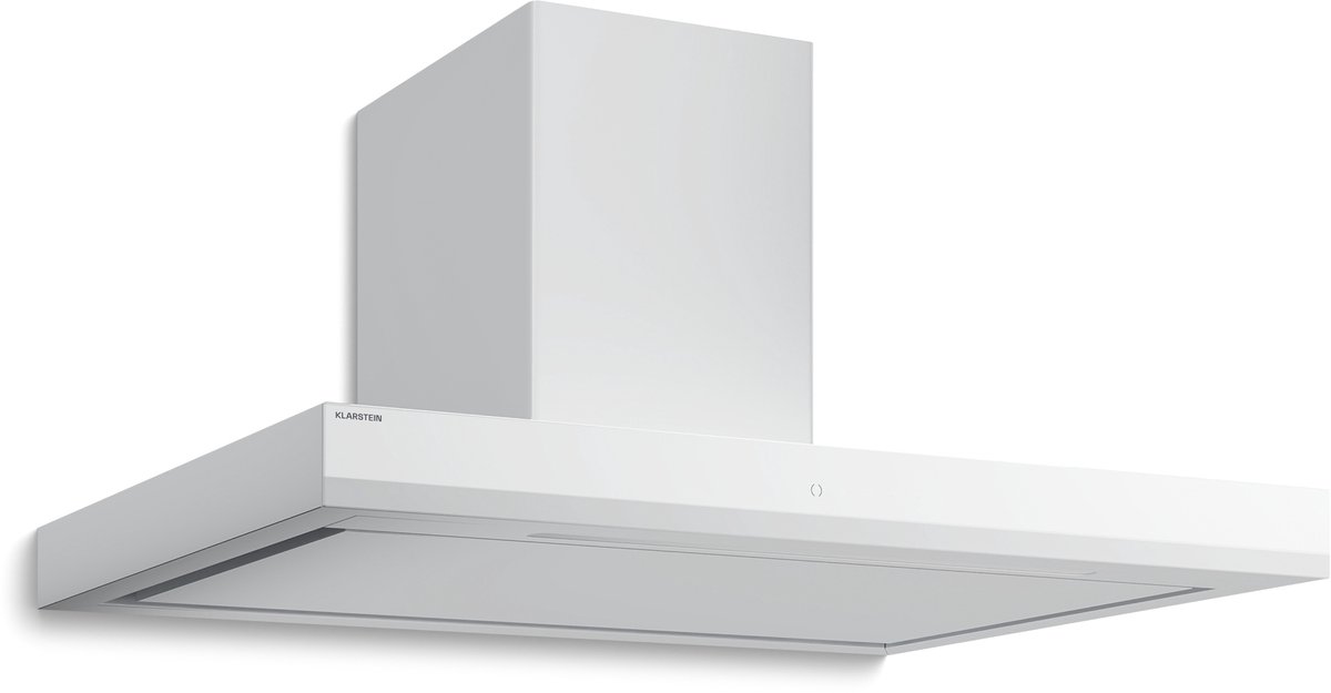 Klarstein Velaire Afzuigkap 90 cm - 595 m³/u luchtstroom, A++ energie, touchbediening, ledverlichting, stil, vaatwasmachinebestendig filter, wandmontage, recirculatie & afvoer, wit
