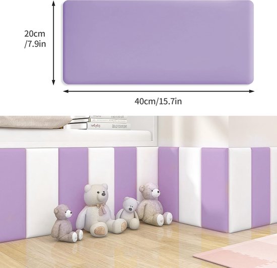 3D-wandpanelen, antibotsing-softpack, kleuterschool-softpack, zelfklevende muurstickers, tatami-softpack, achtergrondmuur-softpack voor kinderkamer (geel-4 stuks