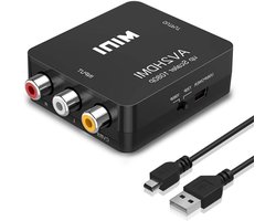 EXCITAT RCA naar HDMI converter - 1080P RCA Composite CVBS AV naar HDMI Video Audio Converter Adapter - rca naar hdmi - geschikt voor PS2/Xbox/SNES/VHS/VCR Videorecorder DVD - Ondersteunt PAL/NTSC - met USB-voedingskabel