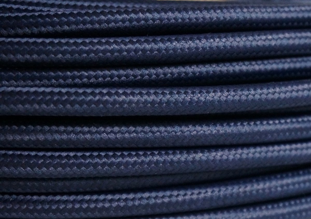 Textielstroomkabel 2x0,75mm² donkerblauw