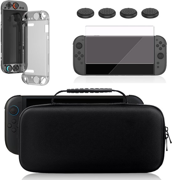Controlla - Case geschikt voor Nintendo Switch 2 - Hoesje geschikt voor Nintendo Switch 2 - Inclusief screenprotector - Beschermhoes - Thumb grips