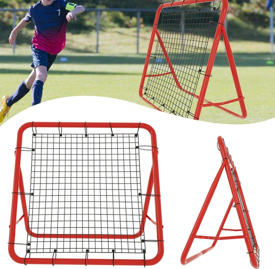 Aufun Voetbal Rebounder Kickback Reboundnet, draagbare Solo Rebound Kick Trainer, voor oefeningen, voetbalschot, techniektraining (100 x 100 x 65 cm, Rood Aufun Voetbal Rebounder Kickback Reboundnet, draagbare Solo Rebound Kick Trainer, voor oefeningen, voetbalschot, techniektraining (100 x 100 x 65 cm, Rood