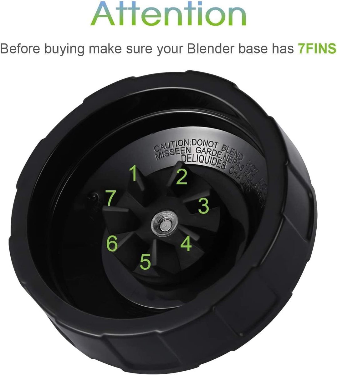 7-Vinnen Extractor Blade Montage met Rubberen Pakking Blender Vervangende Onderdelen geschikt voor Nutri Ninja Blender Auto iQ BL480 BL482 BL642 BL682 NN102 – foto 7