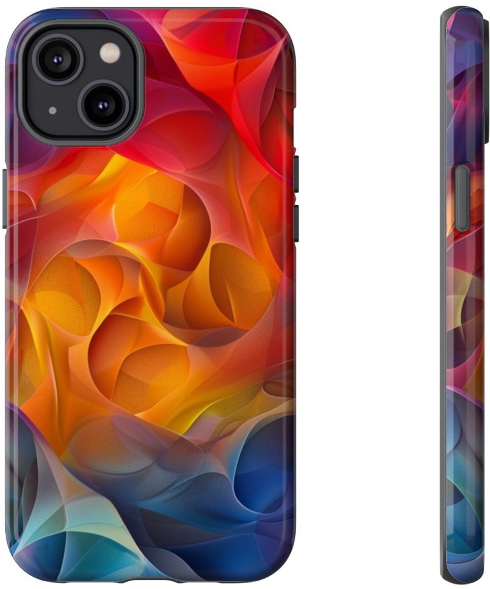 Kleurrijke Abstracte Vloeiende Vormen – Telefoonhoesje Geschikt voor iPhone 14 Plus
